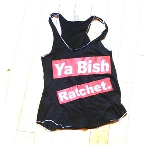 Racerback Graphic Tank with a Sassy Message